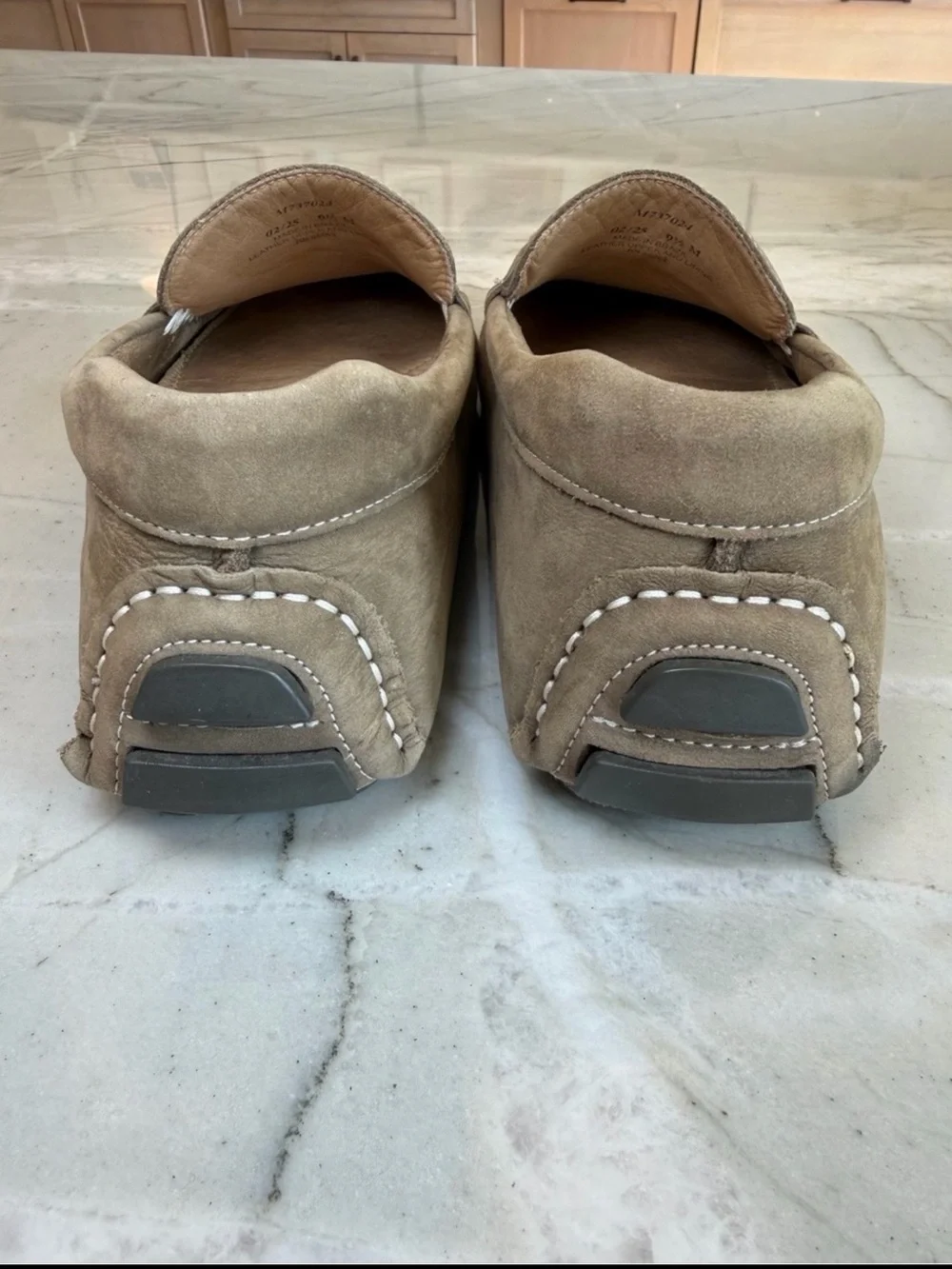 NORDSTROM Bryce Suede Leather Bit Driving Loafers Taupe Mens Size 9.5